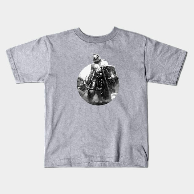 Iron Age#5 b&w Kids T-Shirt by piofoks